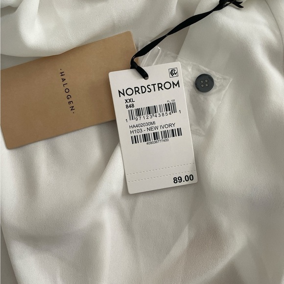 NWT Halogen Black and Ivory Sheer Blouse - Picture 4 of 6